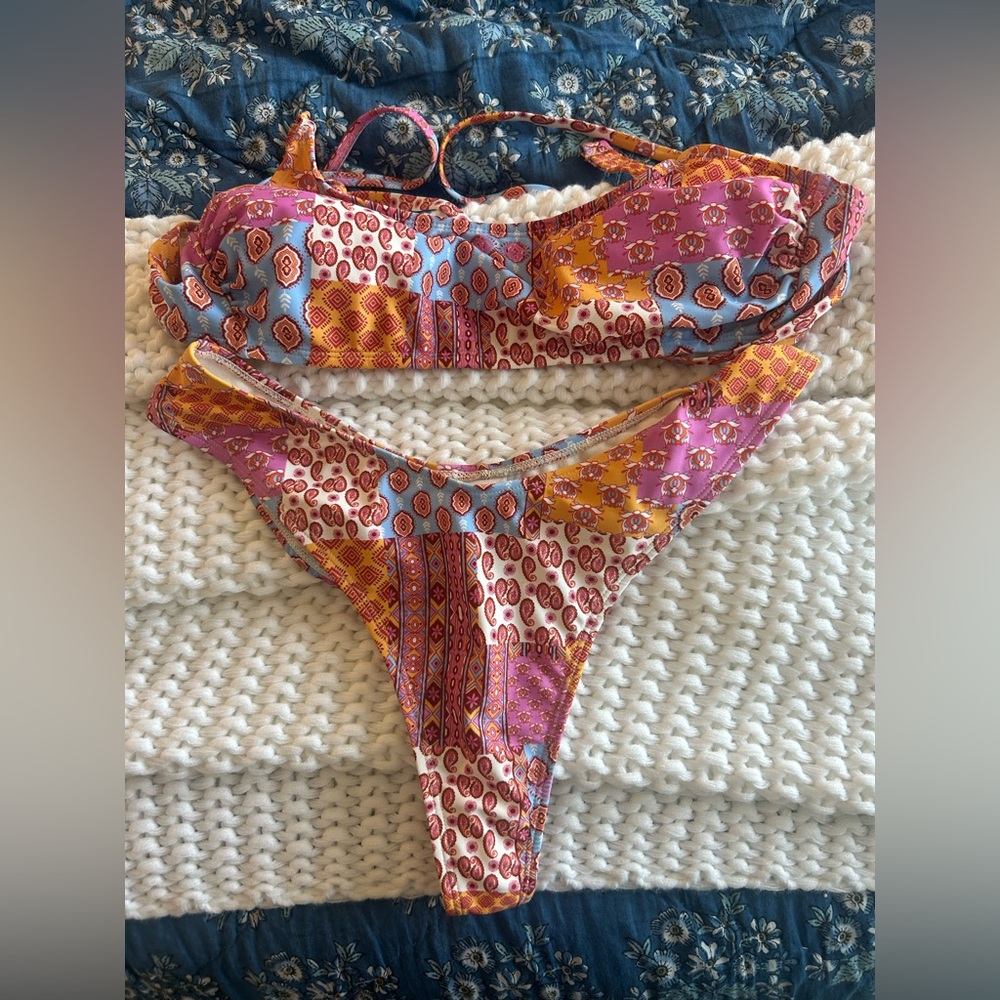 Colorful Patterned Bikini Set